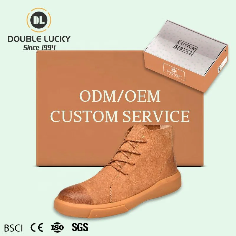 

Double Lucky Botas Chukka High Quality High Top Fashion Men's Boots Outdoor Plus Size Split Cow Leather Chukka Boots