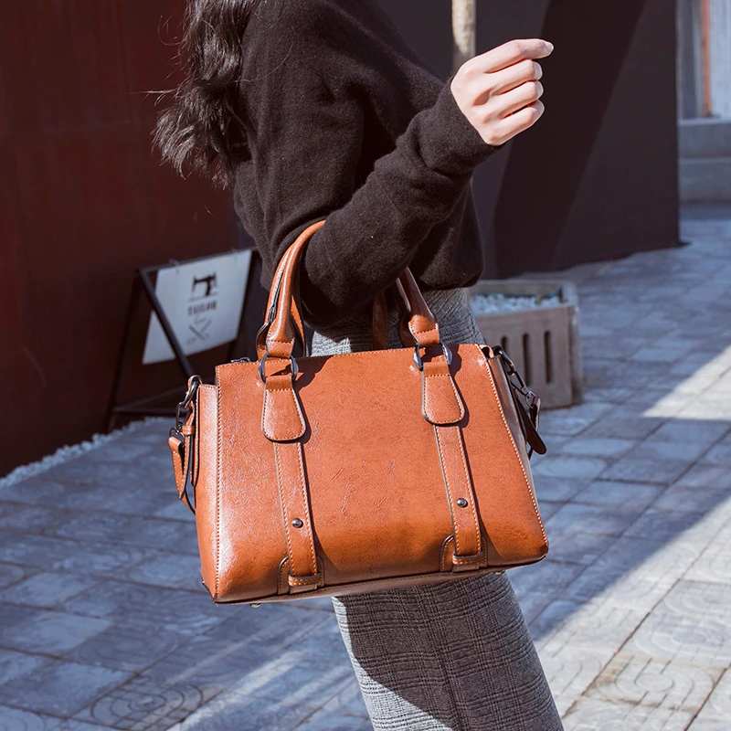 

2022 Classic Trending Style Shoulder Leather Handbags Ladies Leather Tote Bag handbag women's tote bags, Brown black red