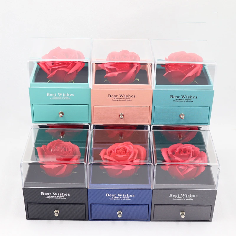 

Ring Necklace Rose Gift Box Jewelry Box Rose Box Jewelry Gift, 6 colors