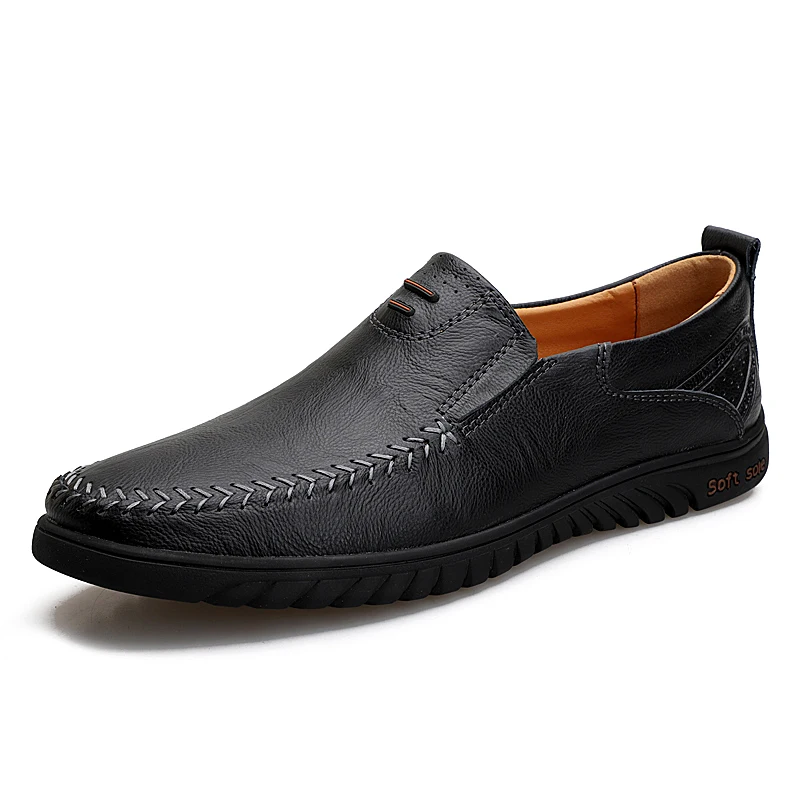 

2019 simple design new style casual split cow leather slip on mens dress shoes loafers