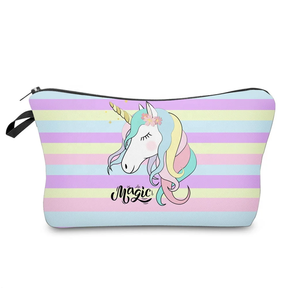 

Promotional gifts travel lady cartoon cute makeup cosmetic bag unicorn