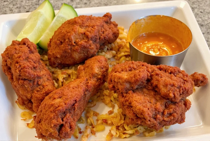 Happy Chef Holding Fried Chicken