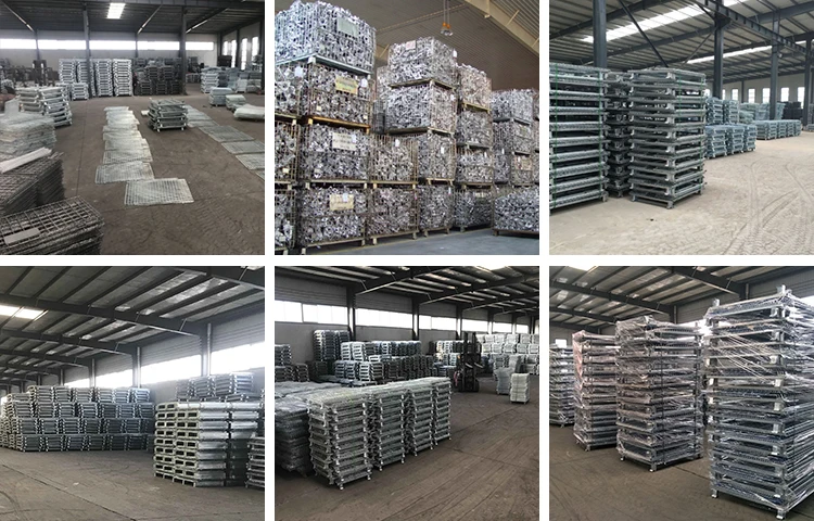 Warehouse Collapsible Storage Cargo Rigid Metal Box Wire Container  