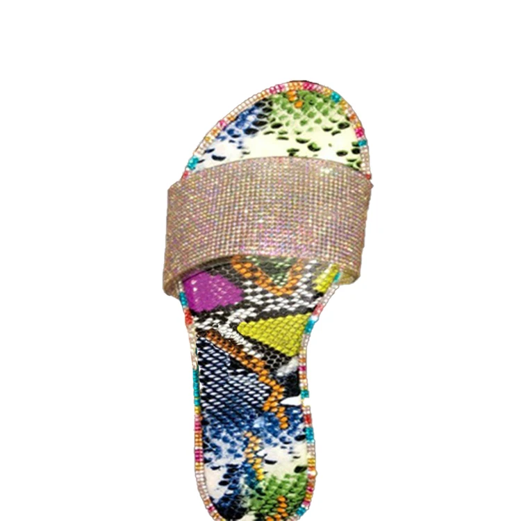 

2021 handmade hot fix rhinestone stripe decorative shoe rack sandal, As pictured