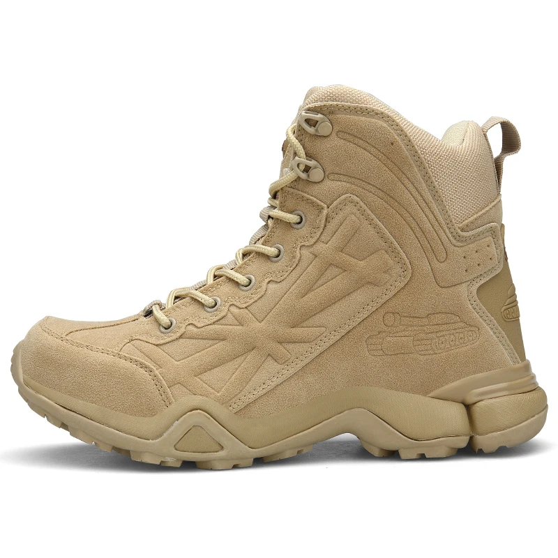

Wholesale good price safety work shoes army military boots, Black/khaki