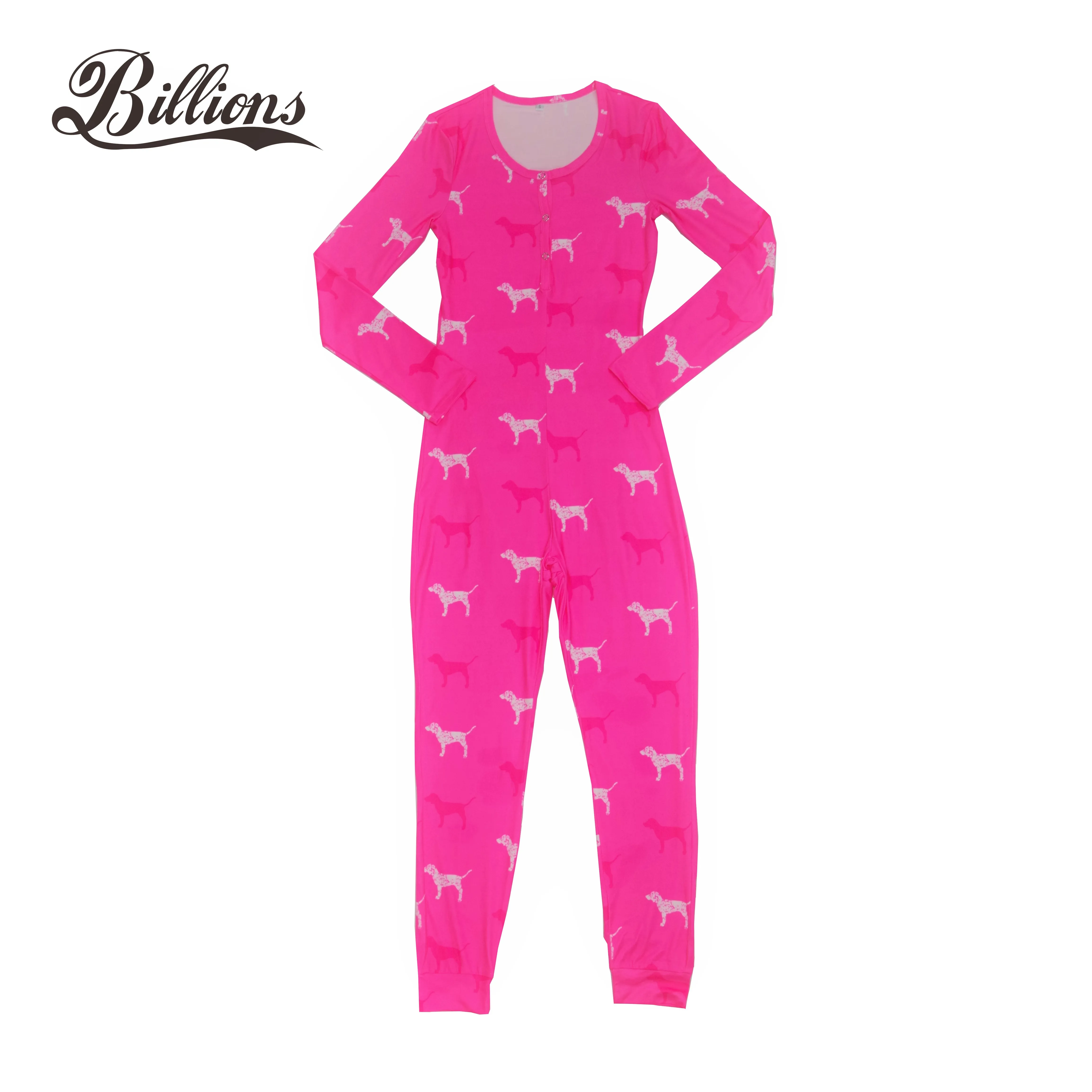 

East Fashion Sweet Pink Dog Nightwear Sleeping Onesie Custom Adult Onesie, Picture