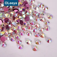 

High Quality 16 Cut Facets Flatback Non Hot fix Strass SS20 Rose Gold Bottom Crystal AB Rhinestone For Dresses