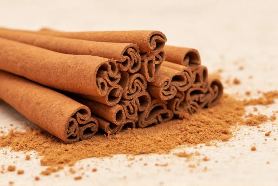 Two jars of cinnamon side by side showing Ceylon cinnamon light brown color versus Cassia cinnamon darker reddish-brown color