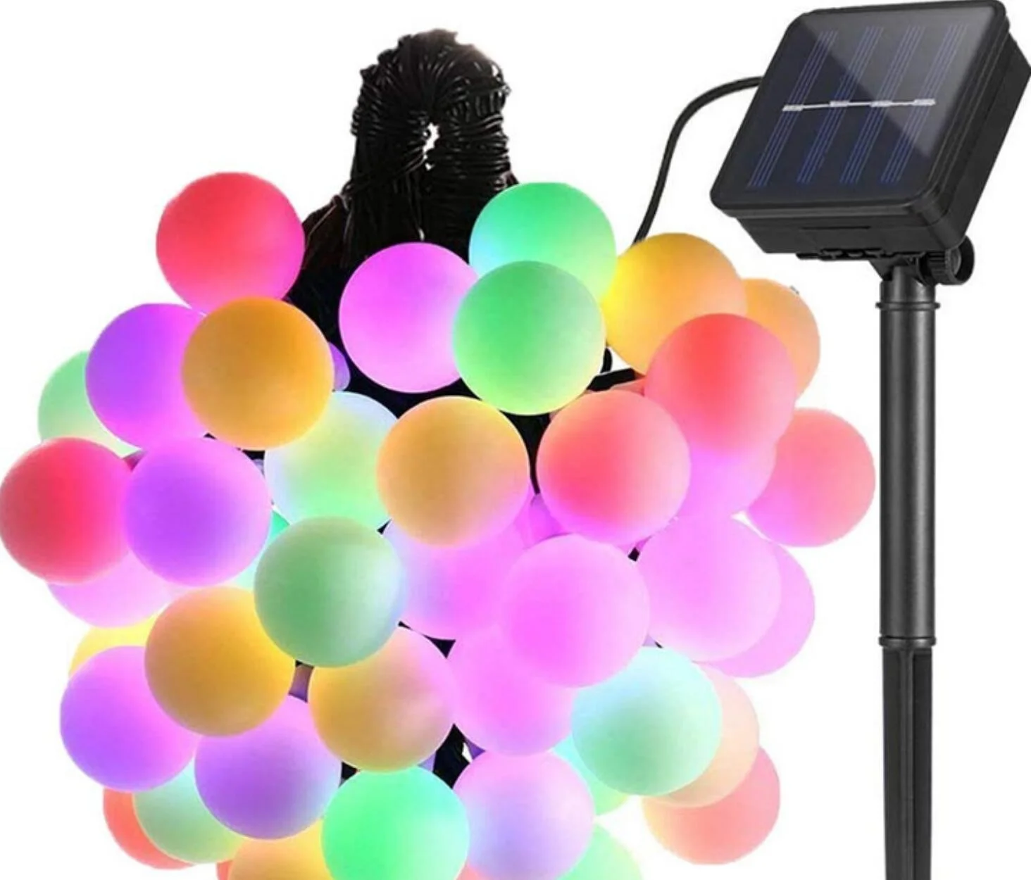 
6.5m 30LED H milky white ball shape Solar string light for christmas tree Garden Pathway Decoration 