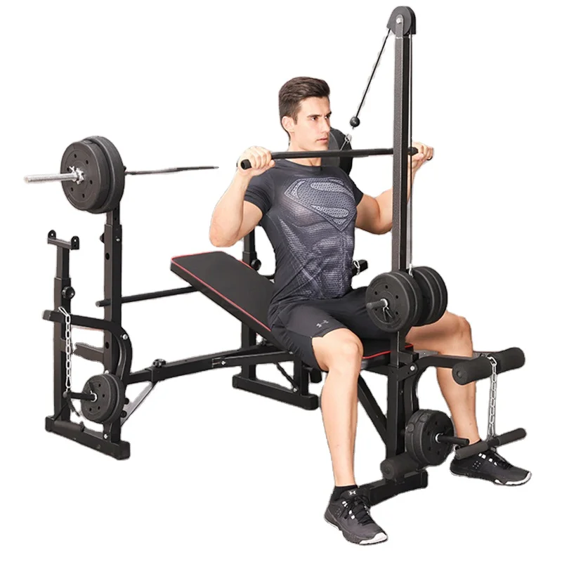 

Vivanstar ST6655 Home Indoor Gym Equipment Barbell Bed Squat Rack Adjustable Weight Lifting Bench