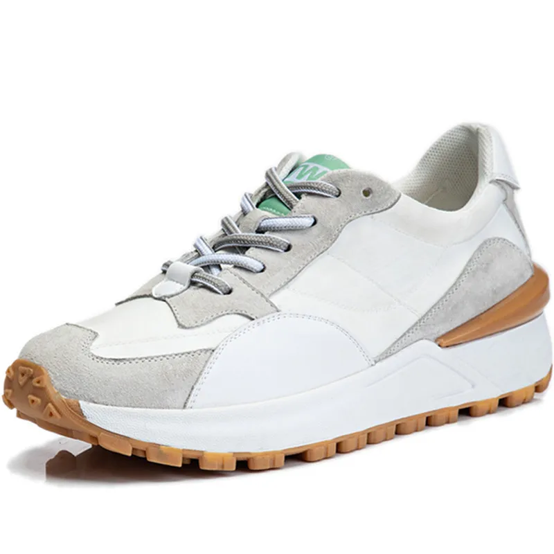 

Dropshipping Custom Logo Chunky Sneakers Women Genuine Leather Mesh Mixed Colors Fashion Platform Casual Shoes