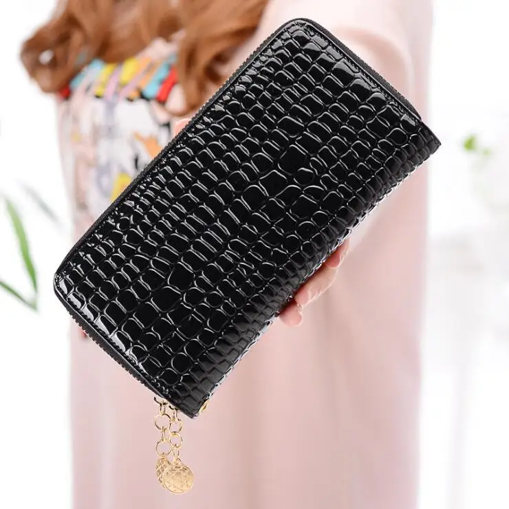 

Wholesale wallets hot sale candy color wallet fashion lady long purse large capacity double zip phone wallets, 8 colors