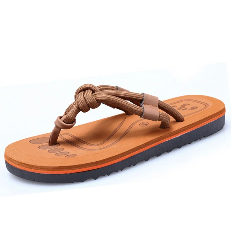 

2021 spring and summer new men's fashion trend flip flops outdoor beach European and American large size wholesale, Black, dark brown, light brown