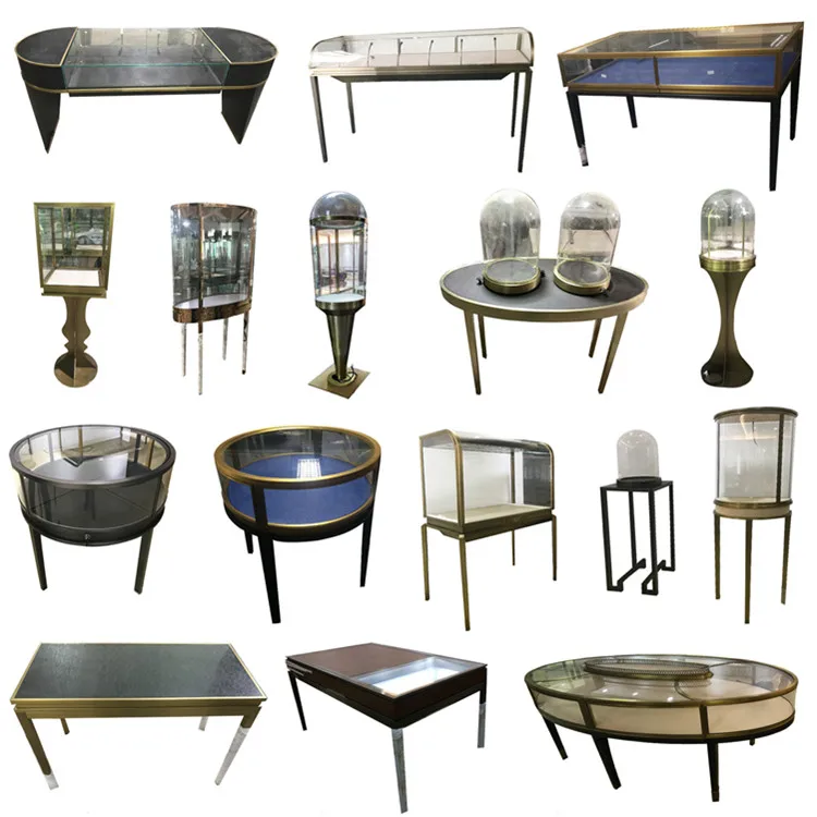 Stainless Steel Jewelry Display Cases Glass Jewelry Display Showcase