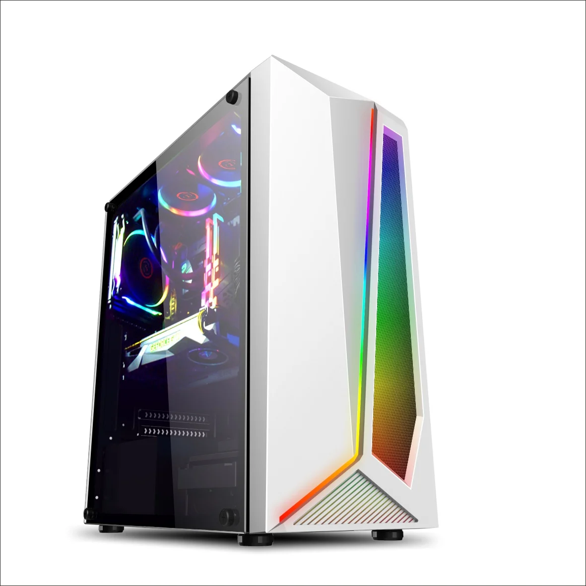 

Tempered glass gaming pc cabinet ATX full tower gamer computer case with RGB fan, Customized color