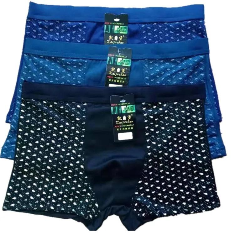 

In stock Breathable New fashion large size cheap wide waist men's underwear boxer briefs, Blue