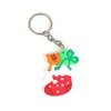 Wholesale Custom Create 3D Embossed Christmas Gifts Keyring Soft PVC Keychain Rubber