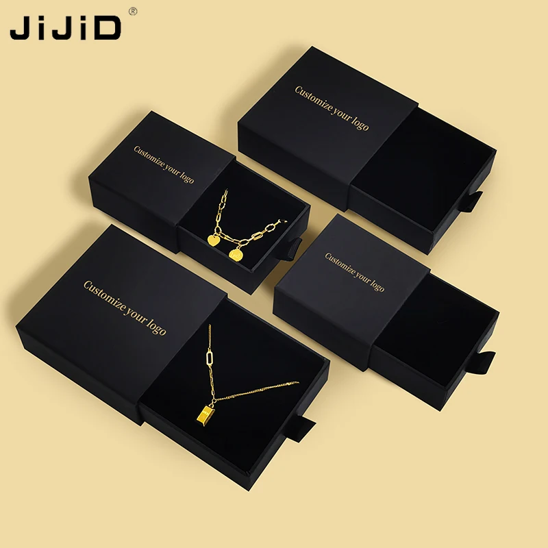 JIJID Slide Drawer Box for Ring Necklace Earring Gift Packaging Customized Logo Luxury Jewelry Packaging Small Jewelry Box