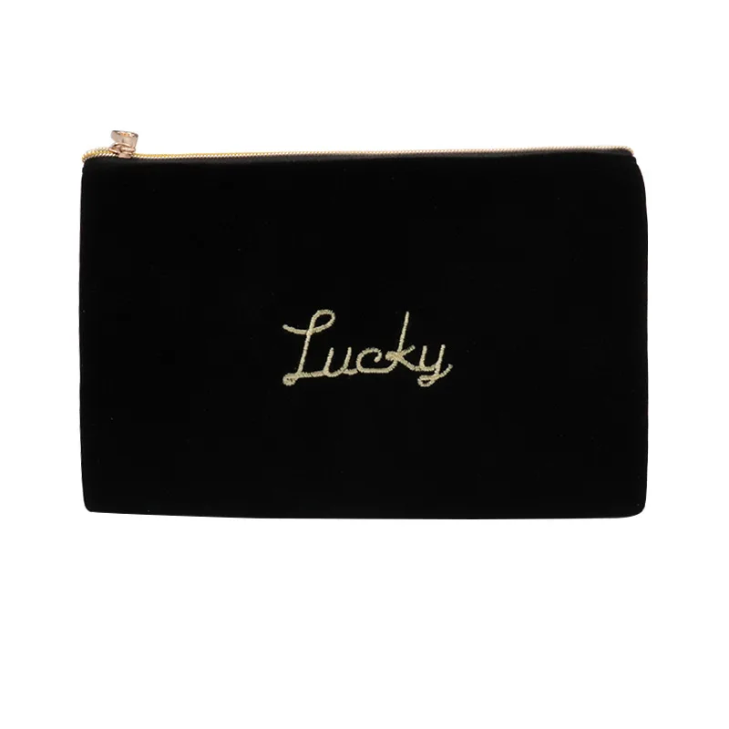 

Hot Sale Custom Logo Zipper Pouch Brush Holder Travel Embroidery Makeup Bag Organizer Cosmetic Bag, Any colors available