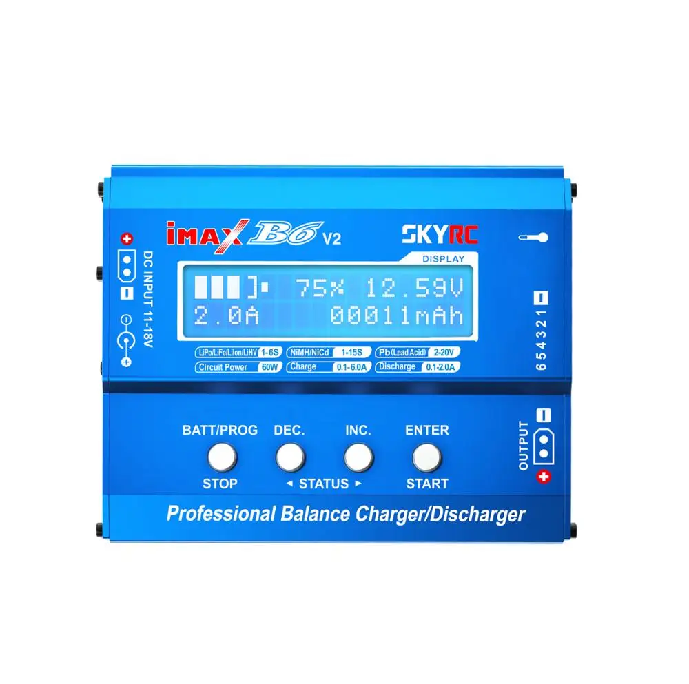 

SKYRC IMAX B6 V2 60W 6A Balance Charger Discharger LCD Display For DJI Mavic Li-ion LiHV LiFe NiMh Battery