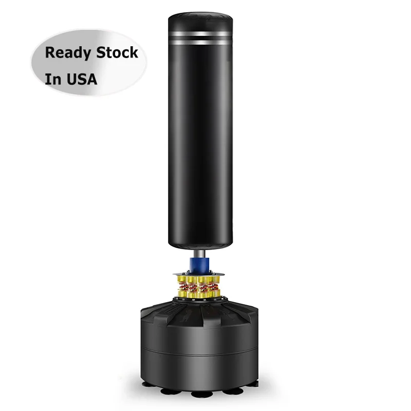 

Wholesale Factory OEM Fitness Home Gym Leather 63 Inch Sacos De Boxeo Kick Boxing Sand Bag Free Standing Boxing Punch Bag, Black color