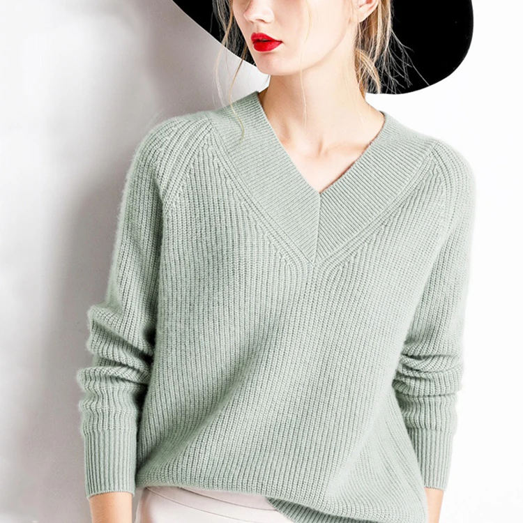 

Lazy Casual Style V-Neck Knit Sweater Women Sweater