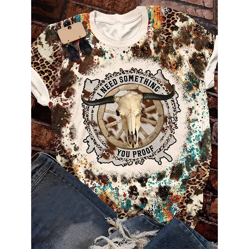 

Dream.G Sublimation Women Short Sleeve Western Style Monogram T-shirt