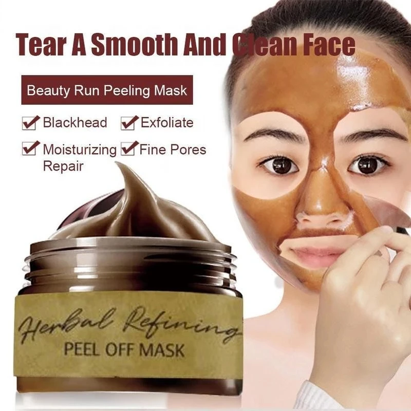 

Hot Sale Herbal Refining Peel-off Mask 80/120g Remove Blackhead Cleaning Pores Shrink Skin Care Peel Off Tearing Mask