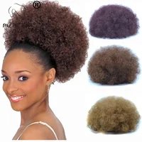 

Xuchang Mengyun Hair Wholesale 5 Colors Synthetic Hair Pieces Chignon Afro Curly Hair Buns Soft Fiber Kinky Ponytail