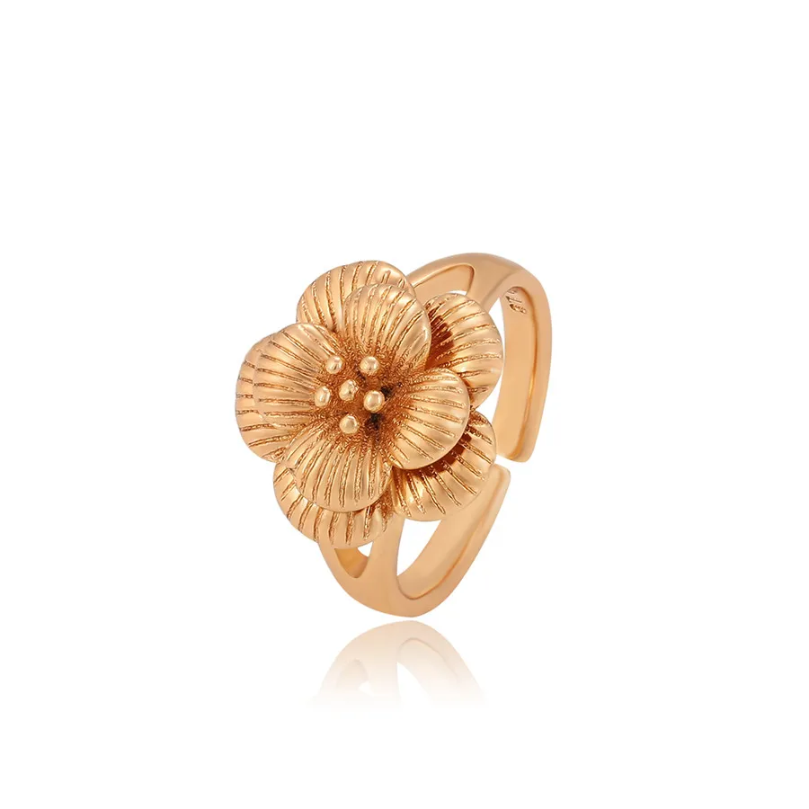 

A00705078 xuping jewelry Classic design simple and elegant flower Dubai 18K gold-plated women's ring