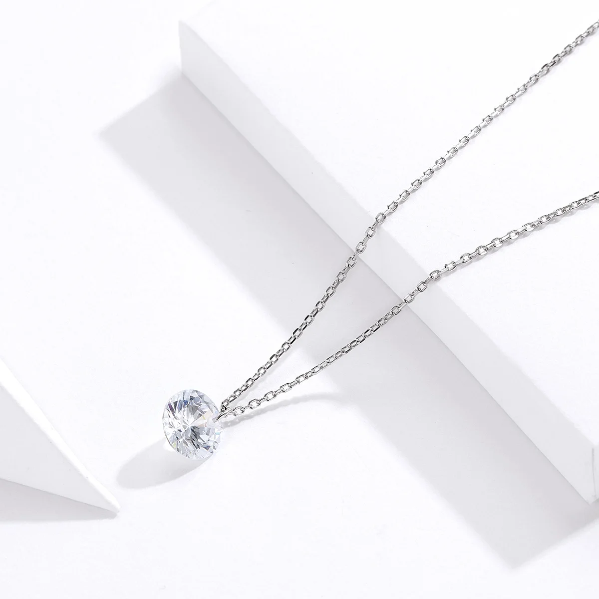 

Fashion Jewelry Genuine Jewelry 925 Sterling Silver Cubic Zirconia Chain Necklaces For Woman