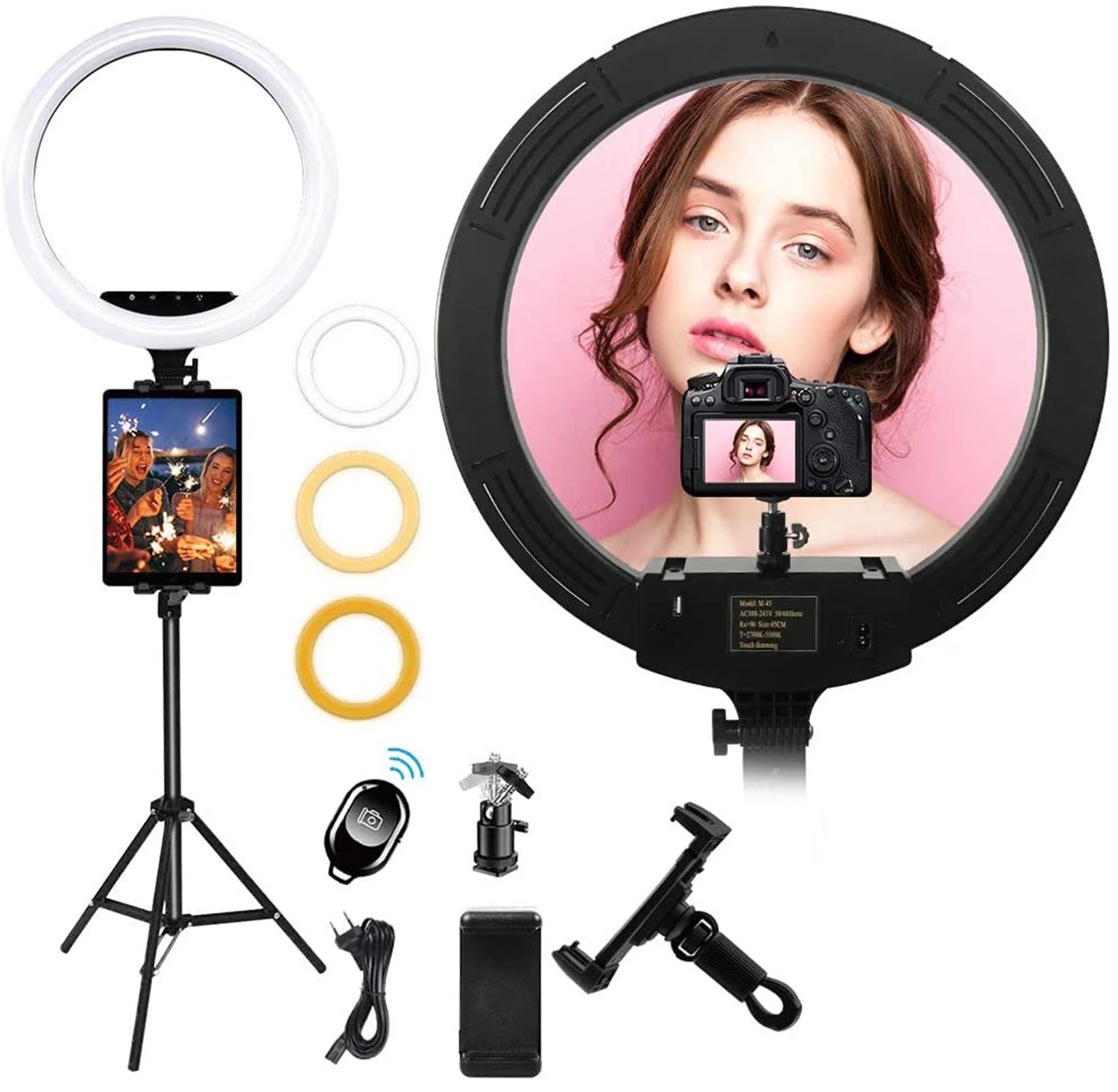 

Amazon Hot sell 18 inch ring light tripod led ring photo lighting Mobile phone live bracket fill ring light