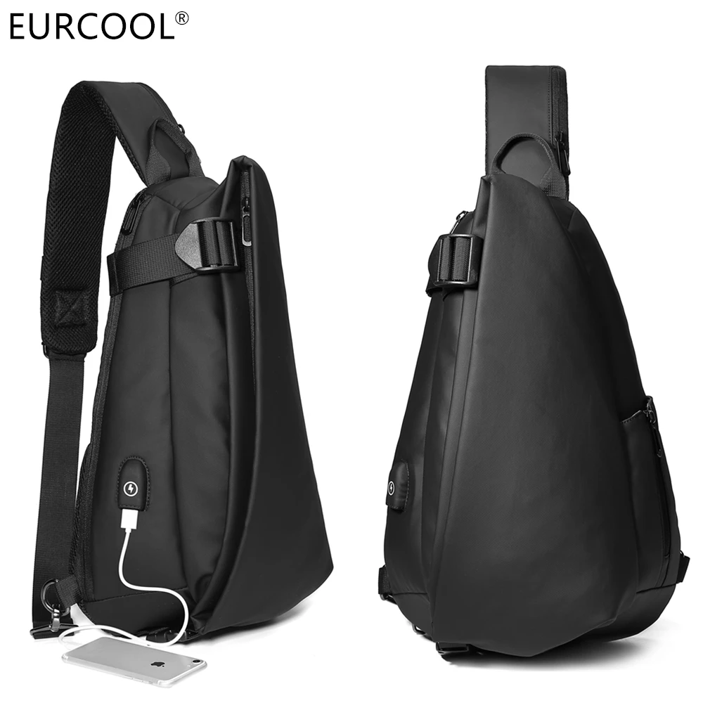 

2021 Eurcool Hot Selling Wholesale Leather Shoulder Backpack Sling Chest Bag Crossbody Waterproof With USB