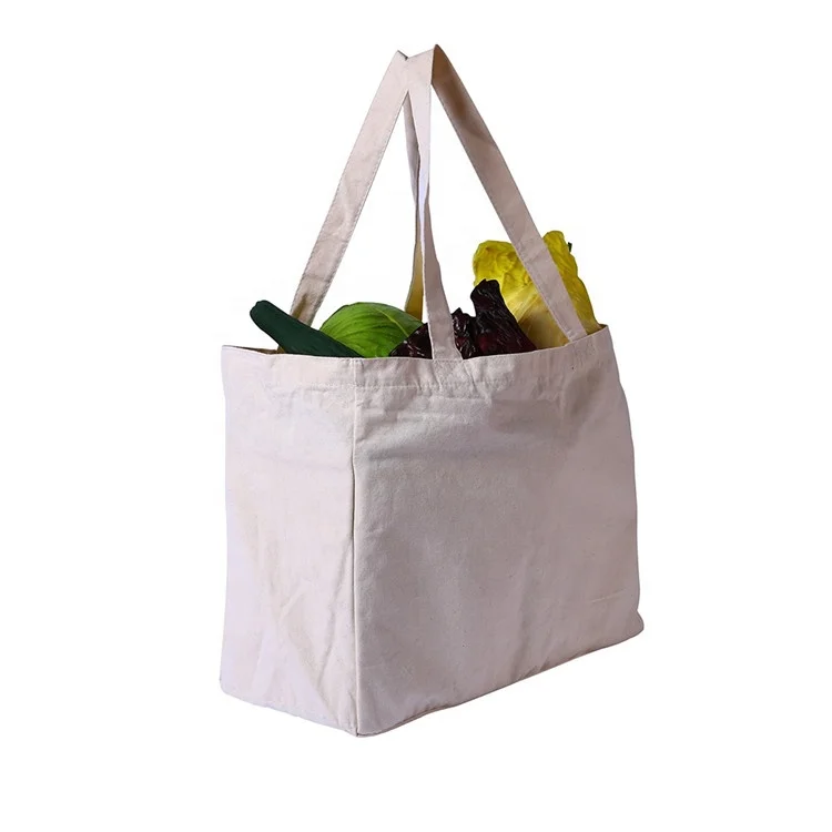 

Extra large Factory Heavy Duty Organic Grocery Shopping Custom Logo Cotton 6 Bottle Wine Tote Canvas Bag, White