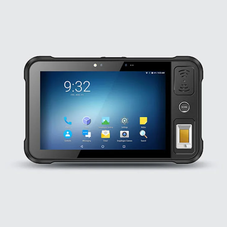 

Rugged Tablet Android 9.0 4G LTE 8inch Tablet Industrial 2D barcode scanner Biometric Fingerprint UHF RFID NFC Rugged Tablet