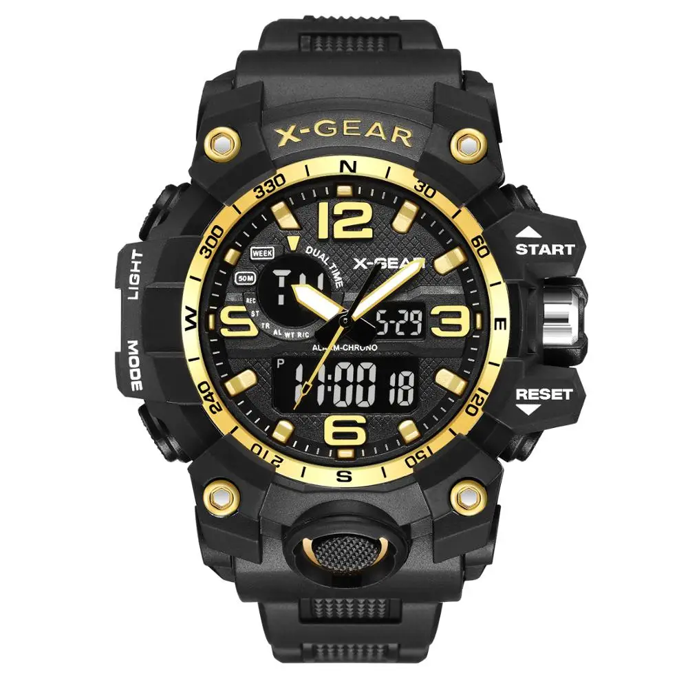 

X-GEAR hot products cheap wristwatch chronograph waterproof military brand men luxury digital sport watch, Green