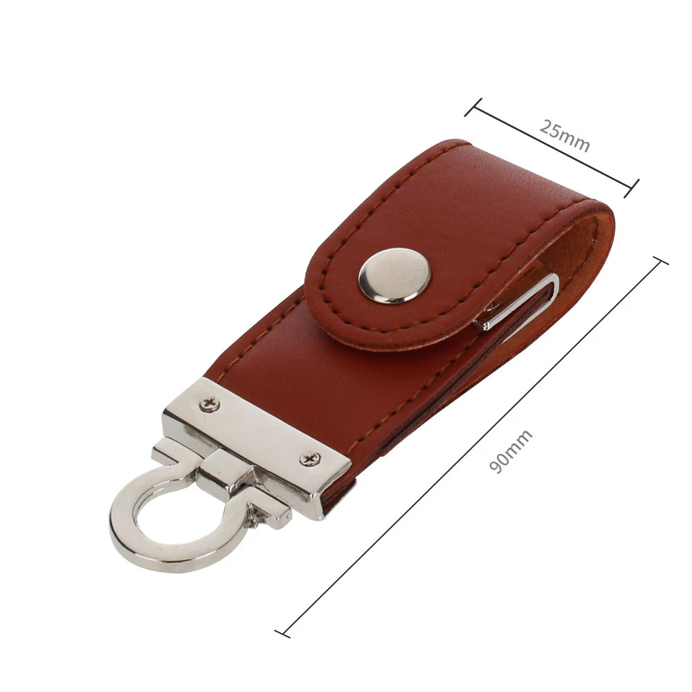 Promotional Gift Leather USB Flash Drive 3.0 8GB 16GB 32GB 64GB Pendrive Keychain USB Memory Stick with Custom Logo - ANKUX.COM