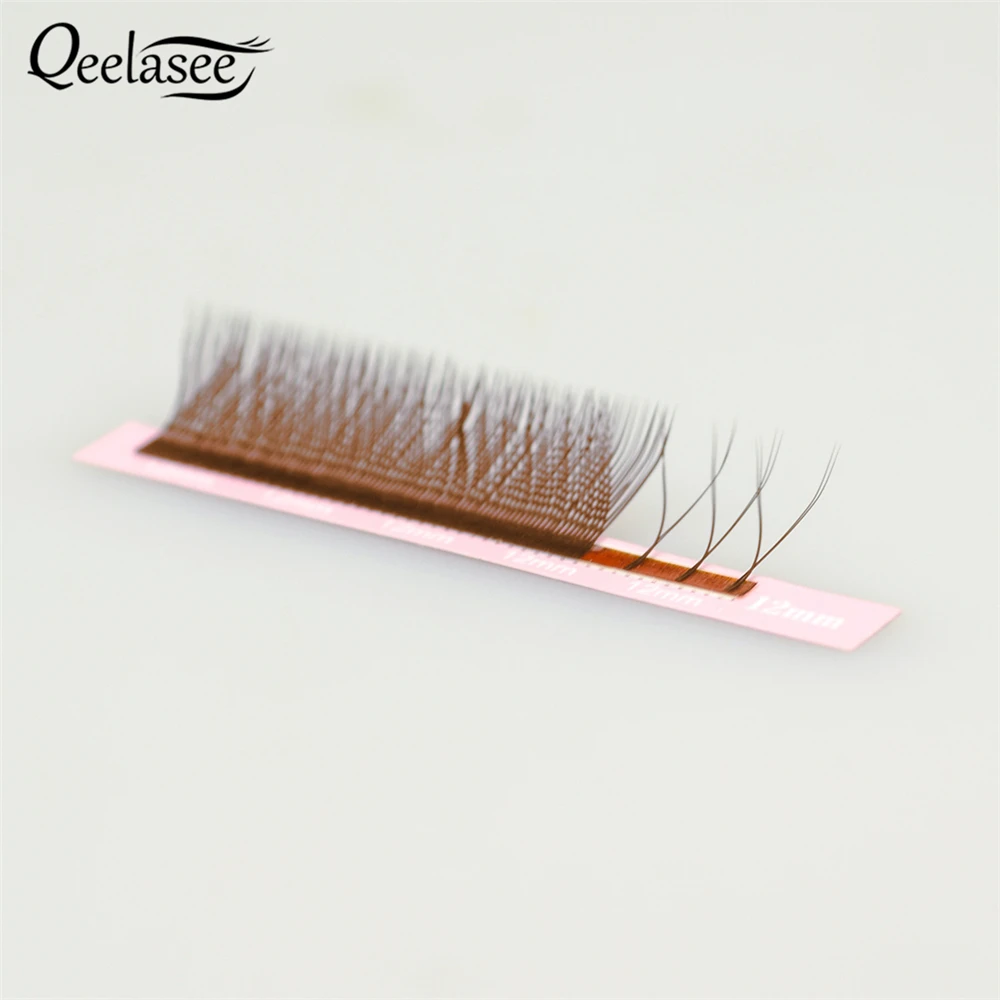 

Qeelasee Brown Y-shape Lashes in Brown Color Faux Mink YY Eyelashes Russian volume Lashes