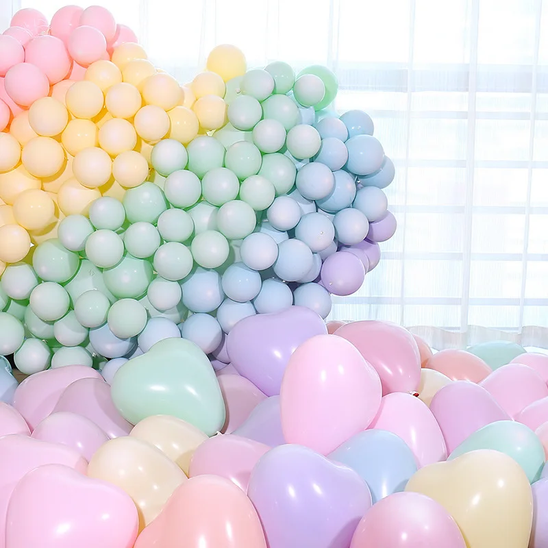

Candy-colored heart-shaped Macaron latex balloon 10-inch confession Proposal Birthday party decorating room balloon