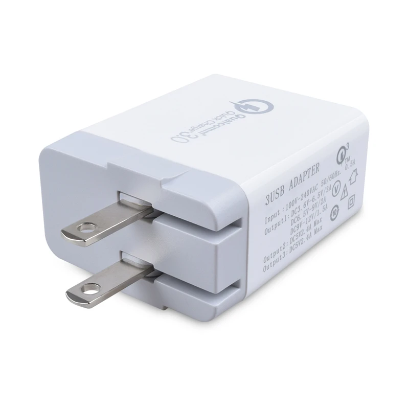 

3 Port Usb Wall Charger Eu/au/uk/us Plug 5v 3a With White Multi Usb Charger For Mobile Phone Charging, White/customized