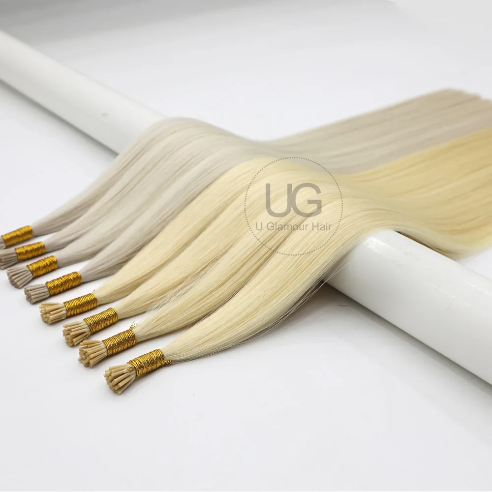 U Glamour Professional Smooth Soft Blonde & Ice Blonde Russian Extension Remy Hair I Tip Hair Extensions