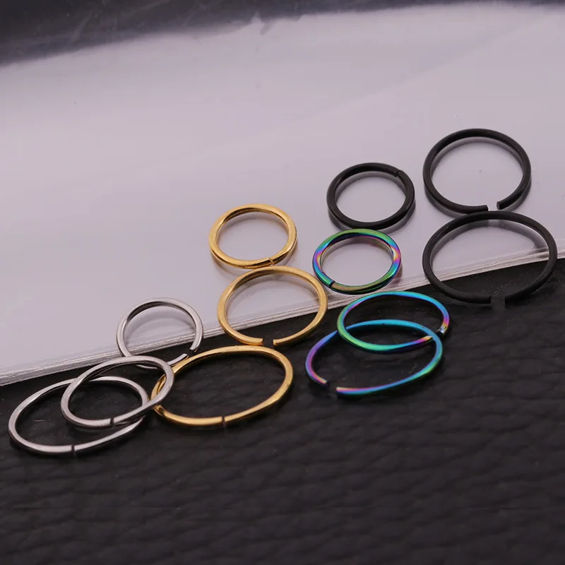 

2021 Sailing Jewelry 316 L Stainless Steel Round Circle Hoop Earring Nose Ring Colorful Nasal Septum Lip Ring