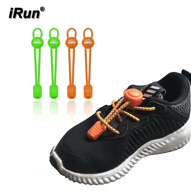 

iRun Lazy Children No Tie Shoelaces Energy Shoelaces Kids No Tie Shoe Laces Round Lock Laces with Custom Print Logo Locks