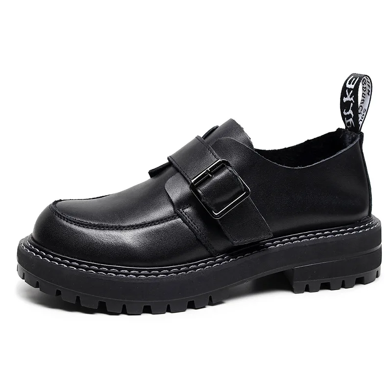 

Lady Leather Platform Slip on Loafers Comfort Low Top Casual Shoes, Yellow/black/brown