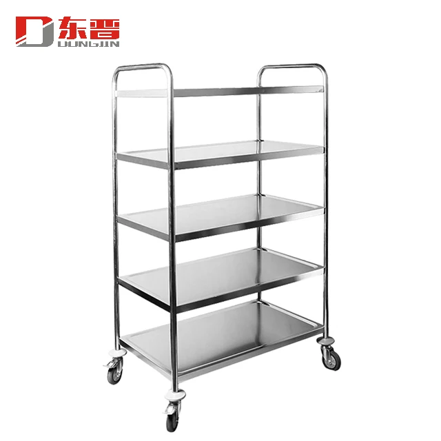 
Detachable Stainless Steel Hotel Room Guest Supplies Service Serving Trolley Cart 