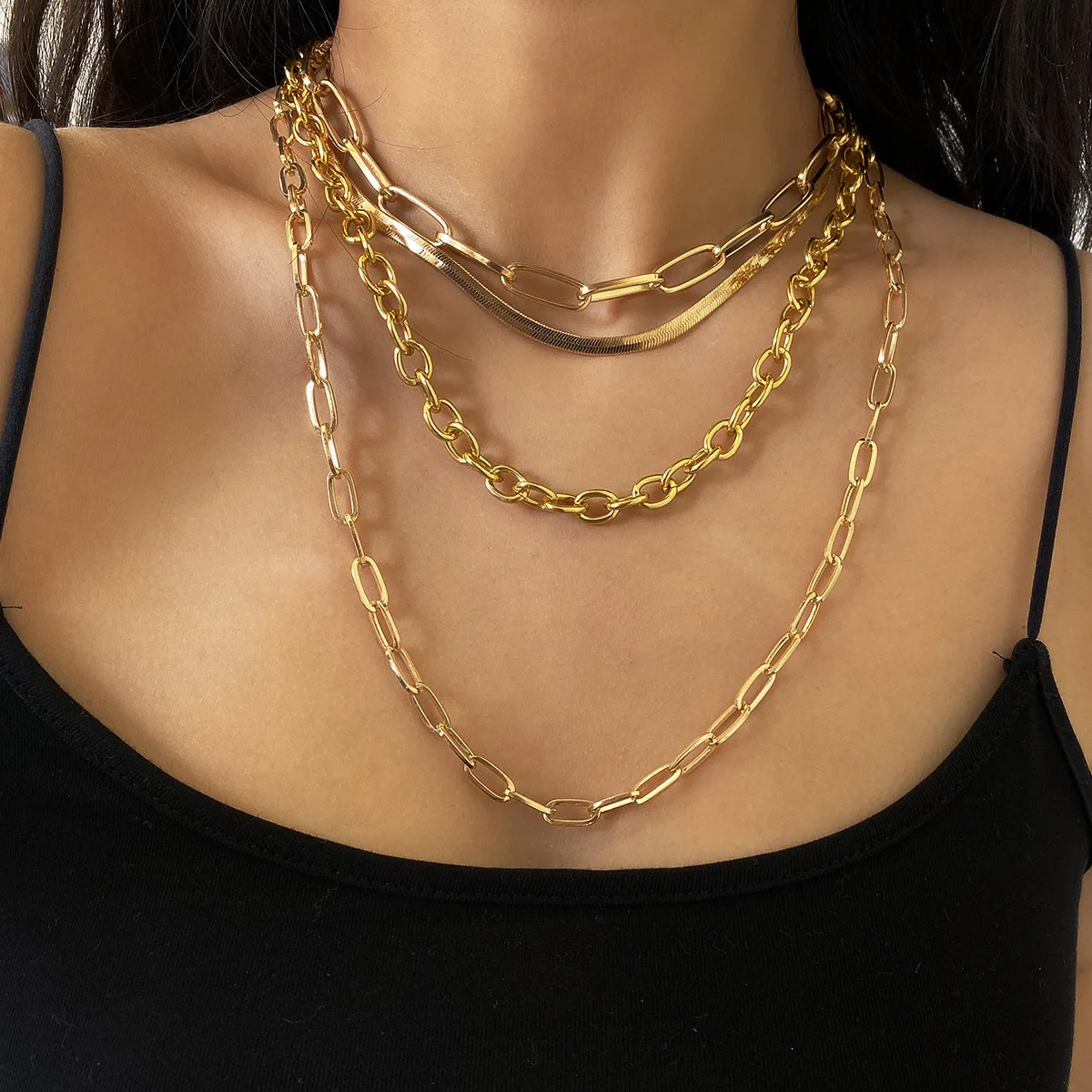 

New Fashion Cross Pendants Jewelry Cuban Link Chain Hip Hop Necklace For women