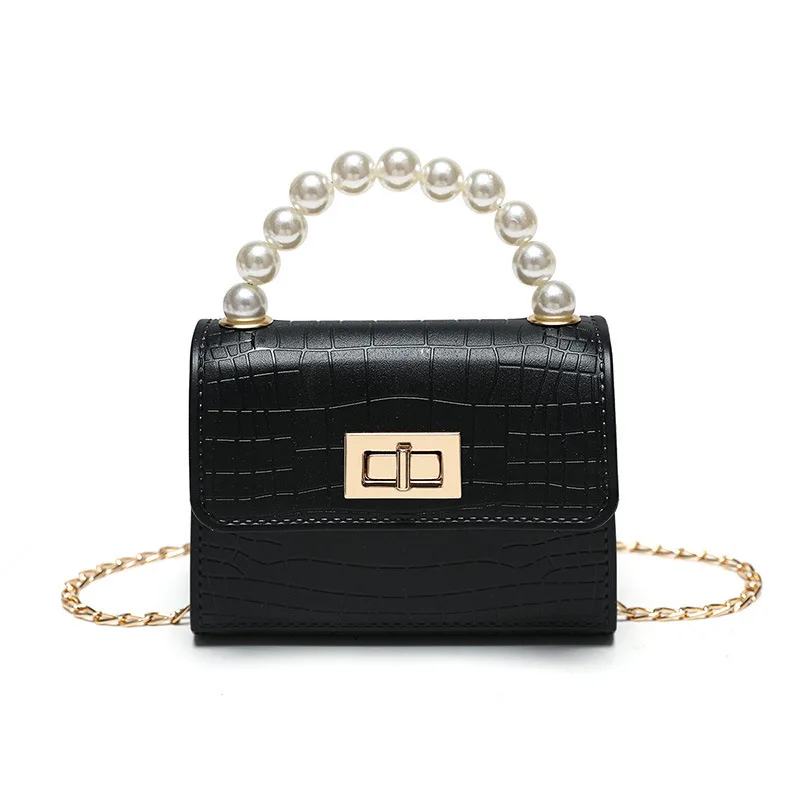 

New Fashion Crocodile Pattern Small Hand Bag Ladies Mini Pearl Handle Purse and Handbag Women Handbags Crossbody Shoulder Bag, Black,green,white,pink,red,yellow