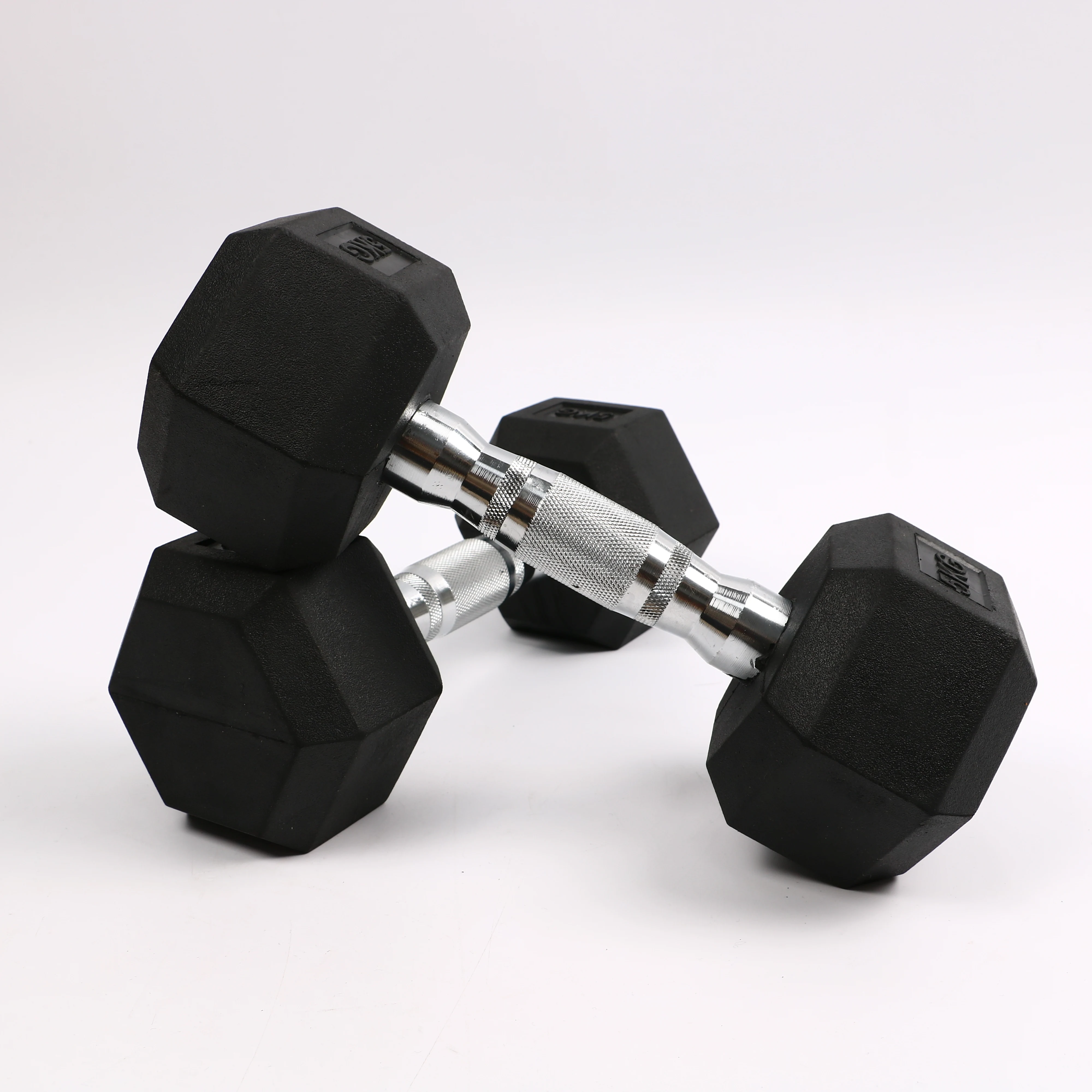 

2021 discount Black Training Weight Lifting Cast Iron Rubber Coated Hexagon Dumbbell 2.5 to 50kg