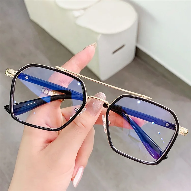 

Yiwu Xunting Eye Glasses Anti Blue Light Eyewear Double Beam Flat Mirror Custom Logo Can Be Equipped with Prescription Glasses, 5colors