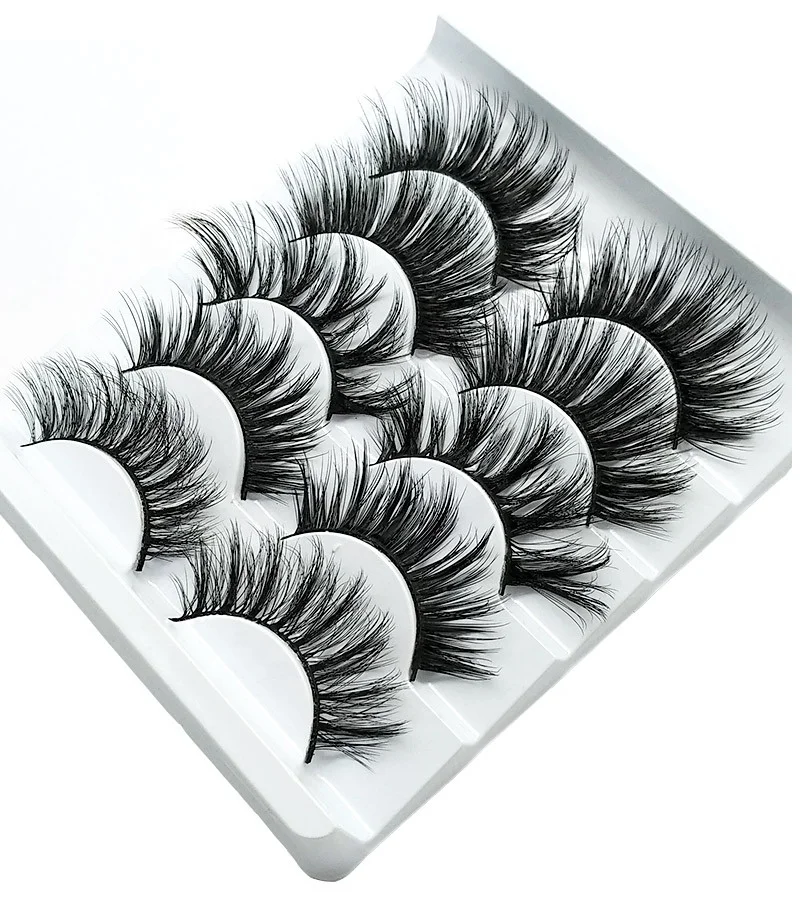 

Wholesale High Volume False Eyelashes Fluffy 3D Lashes Pack 5 Pairs Natural Faux Mink Eyelashes Bulk